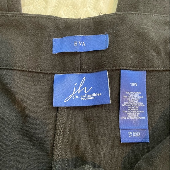 NWT J.H. Collectibles Eva Black Pant Women’s 16W Short Cozy Stretchy Lightweight - Picture 4 of 11